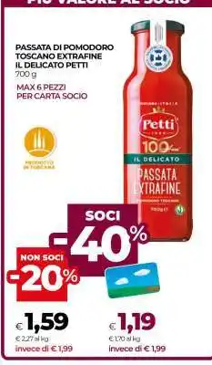 Coop Passata di Pomodoro Toscano Extrafine Il Delicato Petti offerta