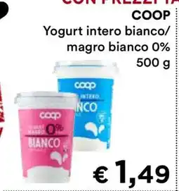 Coop COOP Yogurt intero bianco/magro bianco 0% offerta
