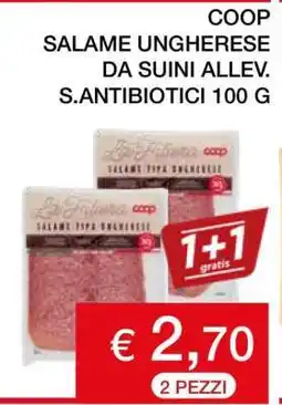 Coop COOP SALAME UNGHERESE DA SUINI ALLEV. S.ANTIBIOTICI 100 G offerta