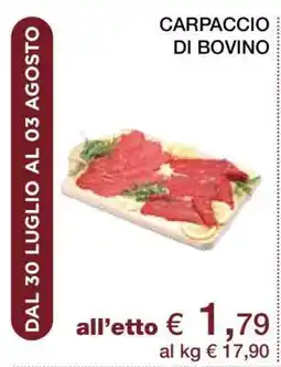 Coop CARPACCIO DI BOVINO offerta
