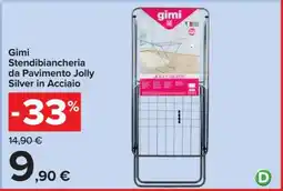 Carrefour Gimi Stendibiancheria da Pavimento Jolly Silver in Acciaio offerta