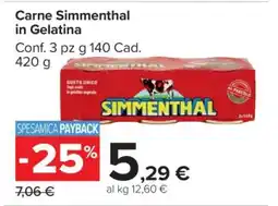 Carrefour Carne Simmenthal in Gelatina offerta