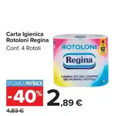 Carrefour Carta Igienica Rotoloni Regina offerta