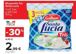 Carrefour Mozzarella Tris Santa Lucia offerta