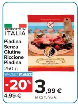 Carrefour PIADINA SENZA GLUTINE RICCIONE PIADINA offerta