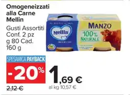 Carrefour OMOGENEIZZATI ALLA CARNE MELLIN offerta