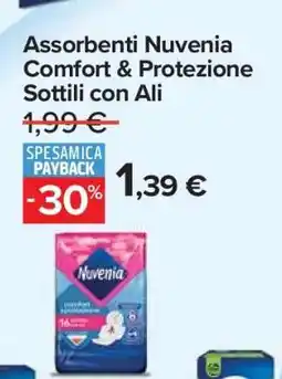 Carrefour Assorbenti Nuvenia Comfort & Protezione Sottili con Ali offerta