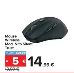 Carrefour Mouse Wireless Mod. Nito Silent Trust offerta