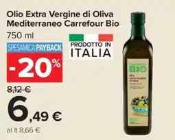 Carrefour Olio Extra Vergine di Oliva Mediterraneo Carrefour Bio offerta