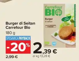 Carrefour Burger di Seitan Carrefour BIO offerta