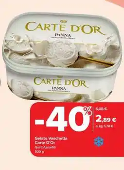 Carrefour Gelato Vaschetta Carte D’Or offerta