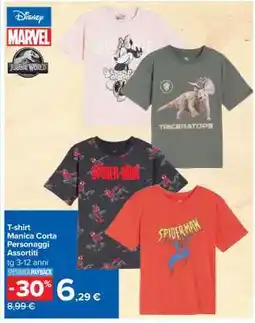 Carrefour T-shirt Manica Corta Personaggi Assortiti offerta