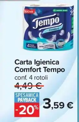 Carrefour CARTA IGIENICA COMFORT TEMPO offerta
