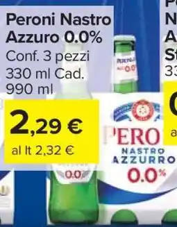 Carrefour Peroni Nastro Azzuro 0.0% offerta