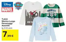 Carrefour T-shirt Manica Lunga Personaggi Assortiti offerta