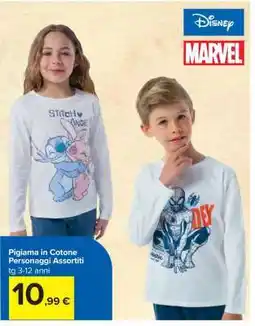 Carrefour Pigiama in Cotone Personaggi Assortiti offerta