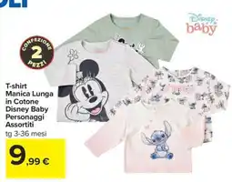 Carrefour T-shirt Manica Lunga in Cotone Disney Baby offerta