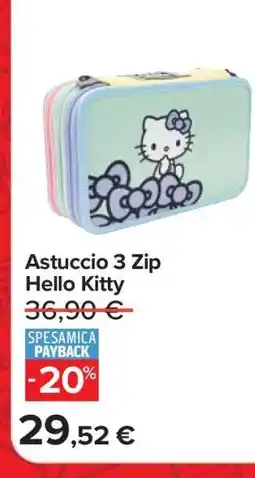 Carrefour Astuccio 3 Zip Hello Kitty offerta