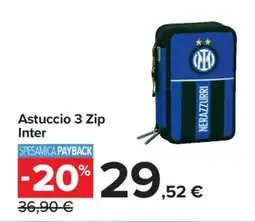 Carrefour Astuccio 3 Zip Inter offerta