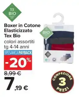 Carrefour Boxer in Cotone Elasticizzato Tex Bio offerta