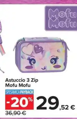 Carrefour Astuccio 3 Zip Mofu Mofu offerta