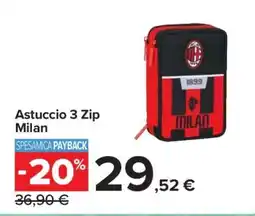 Carrefour Astuccio 3 Zip Milan offerta