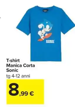 Carrefour T-shirt Manica Corta Sonic offerta