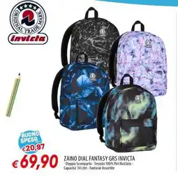 Famila ZAINO DIAL FANTASY GRS INVICTA offerta