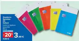 Carrefour Quaderno Spiralato A4 Oxford offerta