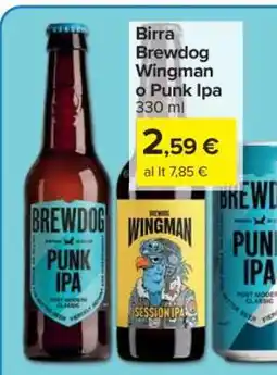 Carrefour Birra Brewdog Wingman o Punk Ipa offerta