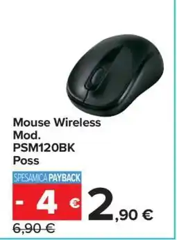 Carrefour Mouse Wireless Mod. PSM120BK Poss offerta