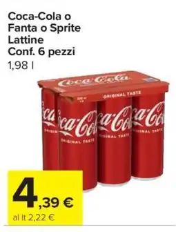 Carrefour Coca-Cola o Fanta o Sprite Lattine offerta