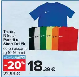 Carrefour T-shirt Nike Jr Park 6 o Short Dri-Fit offerta