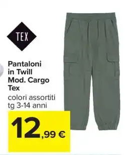 Carrefour Pantaloni in Twill Mod. Cargo Tex offerta