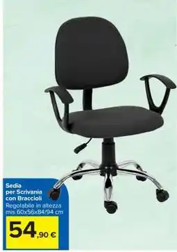 Carrefour Sedia per Scrivania con Braccioli offerta