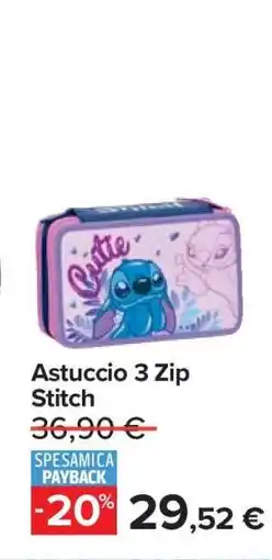 Carrefour Astuccio 3 Zip Stitch offerta