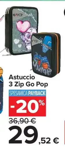 Carrefour Astuccio 3 Zip Go Pop offerta