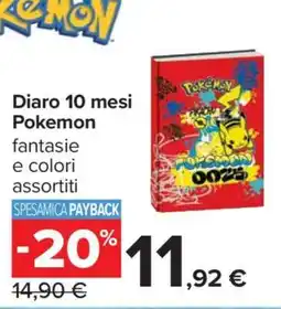 Carrefour Diario 10 mesi Pokemon offerta