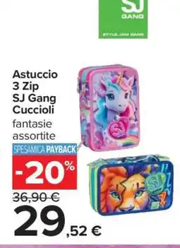 Carrefour ASTUCCIO 3 ZIP SJ GANG CUCCIOLI offerta