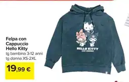 Carrefour Felpa con Cappuccio Hello Kitty offerta