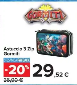 Carrefour Astuccio 3 Zip Gormiti offerta
