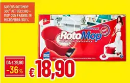 Famila SUPER5 ROTOMOP 360° KIT SECCHIO + MOP CON FRANGE IN MICROFIBRA 100% offerta