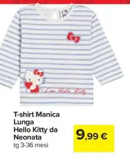 Carrefour T-shirt Manica Lunga Hello Kitty da Neonata offerta