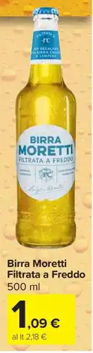 Carrefour Birra Moretti Filtrata a Freddo offerta