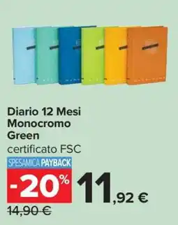 Carrefour Diario 12 Mesi Monocromo Green offerta