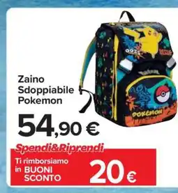 Carrefour Zaino Sdoppiabile Pokemon offerta