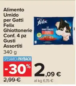 Carrefour Alimento Umido per Gatti Felix Ghiottonerie offerta