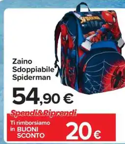 Carrefour Zaino Sdoppiabile Spiderman offerta