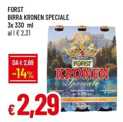 Famila FORST BIRRA KRONEN SPECIALE offerta