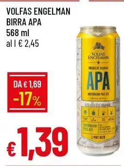 Famila VOLFAS ENGELMAN BIRRA APA offerta
